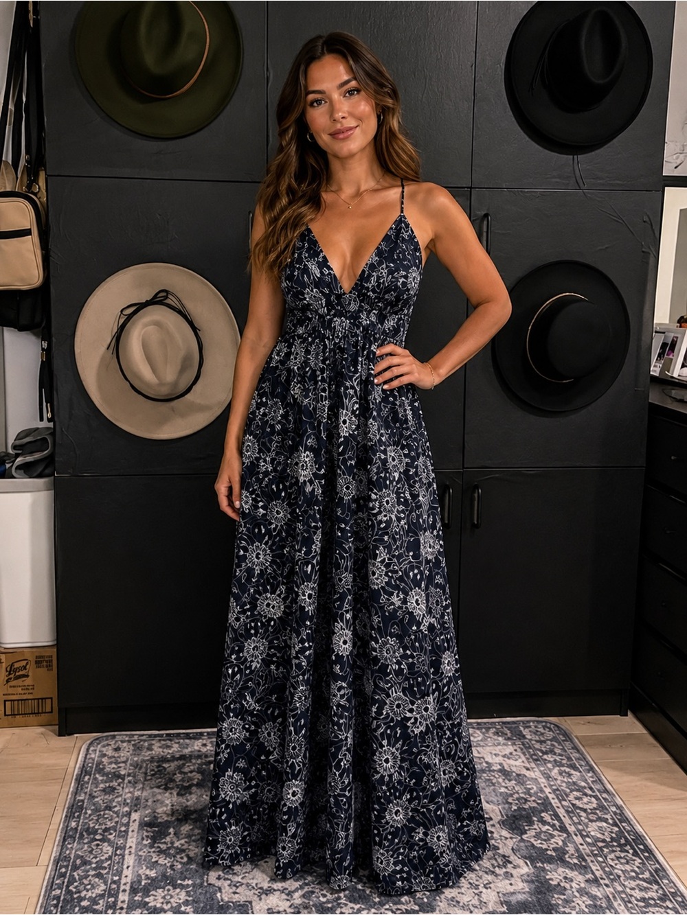 Express floral cutout maxi dress